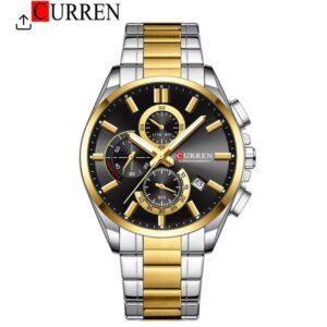CURREN 8475 - Two Tone Golden Black